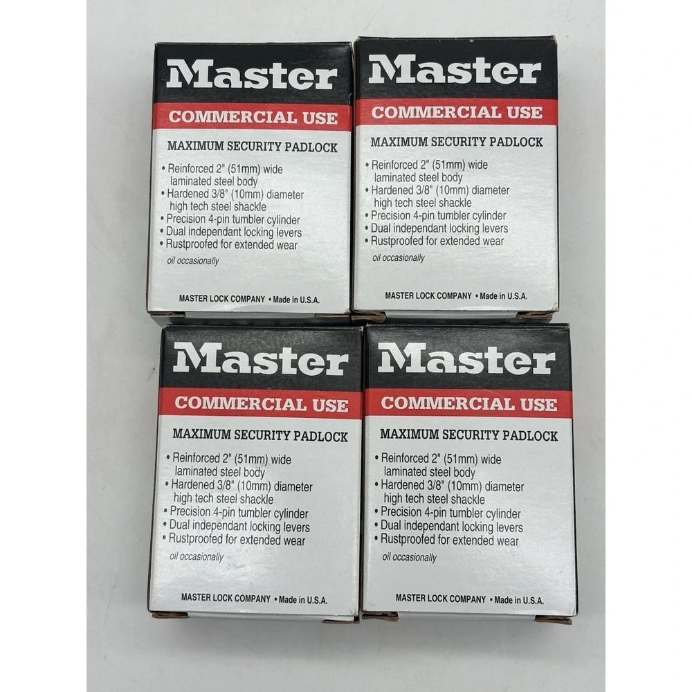4 No 5 Master Locks Padlock Steel Body No Keys